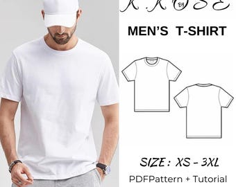 Men's T-Shirt Sewing Pattern: XS-3XL, Easy Beginner Project (PDF Pattern)