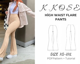 High Waist Schlaghose Schnittmuster: XS-XXL (PDF Pattern)