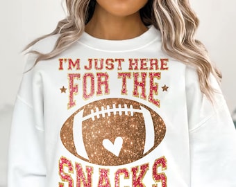 I&#39;m Just Here For The Halftime Show Sparkly Faux Sequins Superbowl Png Game Day Design Trendy Superbowl Png Sublimation Football Png