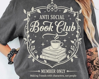 Anti Social Book Club Svg Png, Librarian Png, Bookish Png, Aesthetic Clipart Svg, Reading Reader Png, Book Lover Shirt Design Png