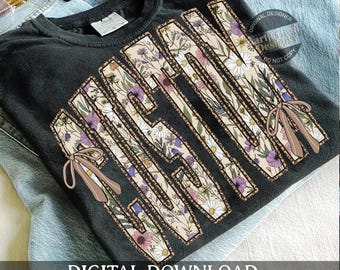 Palabra personalizada: Boho Floral Png, Leopard Mama Png, Png personalizado, Lazo vintage coquette Png, Retro universitario Png, Cottagecore Png, Diseño preppy