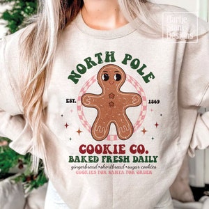 Christmas Sublimation Gingerbread Cookie Png , Retro Christmas Png, North Pole png, Trendy Christmas Png Sublimation, Gingerbread png
