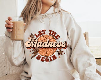 Let the madness begin png, March madness png, retro basketball png, college basketball season, basketball vibes, basketball sublimation