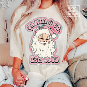 Retro Santa Claus Png, Retro Christmas png, Pink Christmas Png, Merry Christmas Png, Vintage Santa Claus png, Pink Santa png, Sublimation