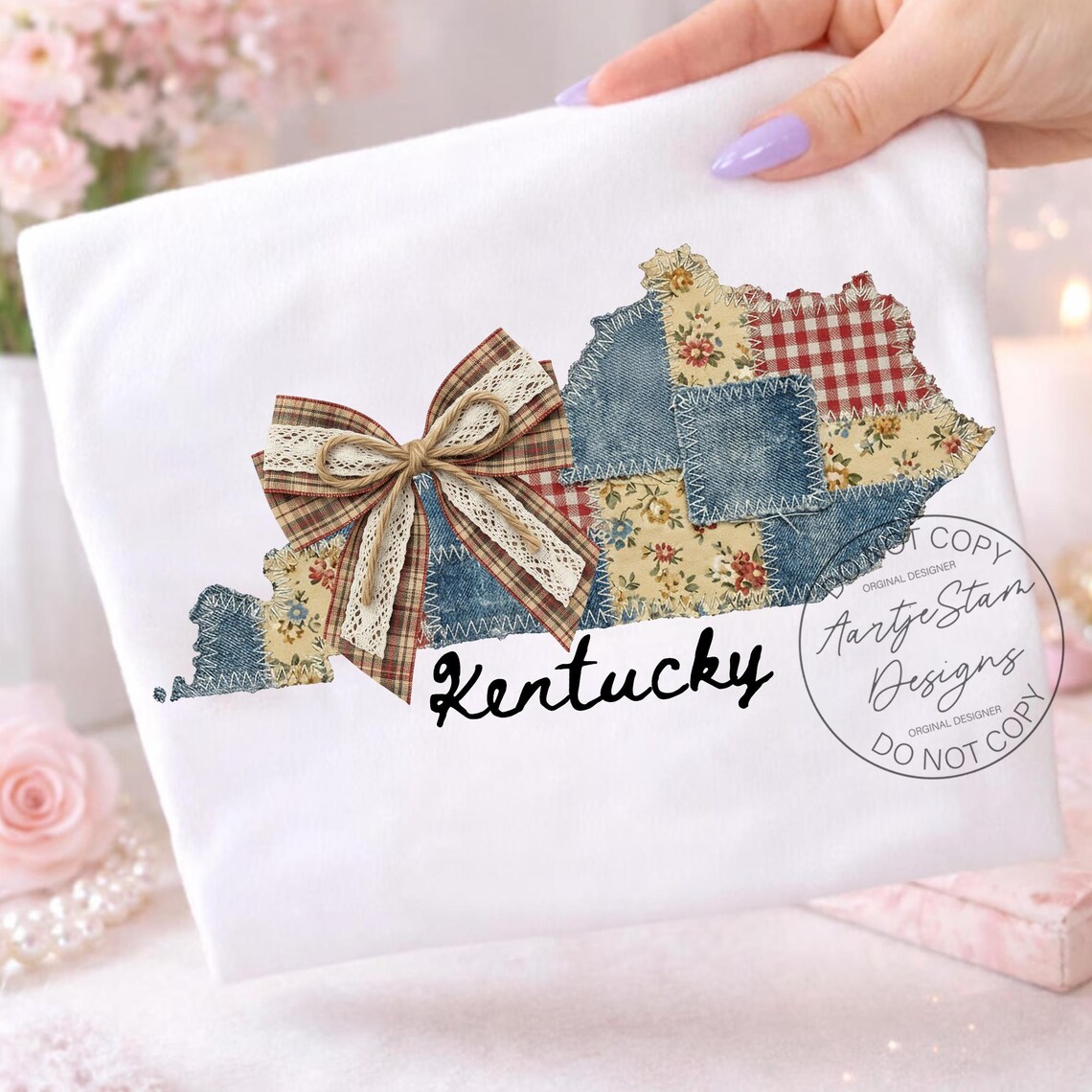 State Patchwork Floral Patchwork State Png, America USA Map Png, Coquette Png, Floral ...