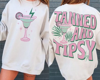 Tanned and Tipsy SVG PNG, Summer Svg, Retro Summer Svg, Summer Png, Beach Svg, Trendy summer Png, Front and Back Design, ORIGINAL