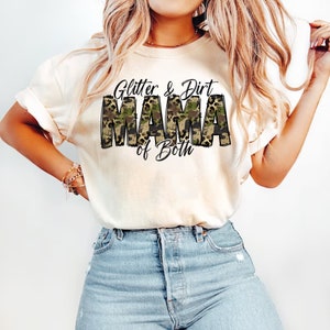 Glitter and Dirt Mama of Both Leopard Camo PNG, Mama PNG, Mom Shirt, Mom life Png, Sublimation Designs, Digital Download