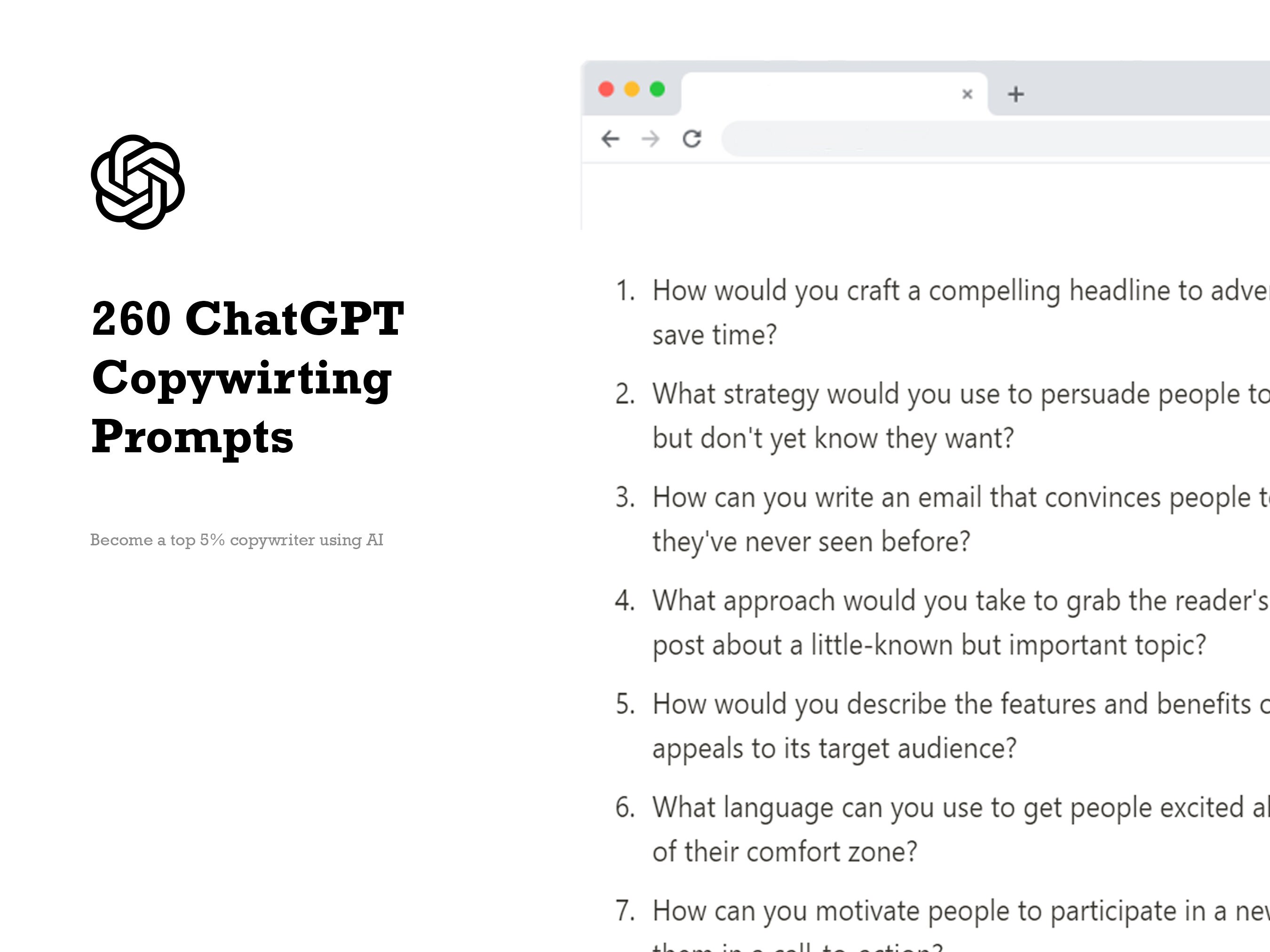 260 Chatgpt Prompts | Join the Top 5% of Copywriters | Unlock the Full ...