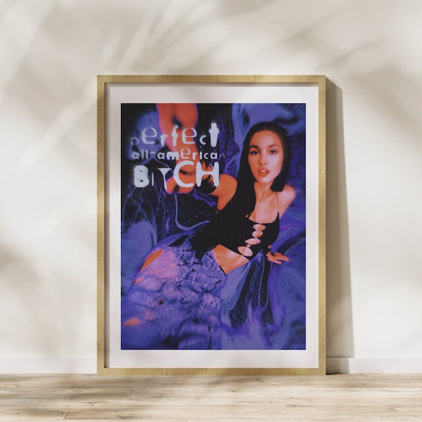 DIGITAL ART PRINT | “All American B*tch” Olivia Rodrigo Guts Album Art Poster Indie Pop Music
