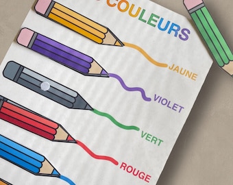 Preschool Activity Board with Velcro - Ages 2-3+ - Color Learning & Fine Motor Skills Activity - Educational Game - Laminated Board