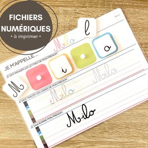 Leer je voornaam in schrijfletters schrijven en herkennen - Kras, overtrekken en vrij schrijven - gepersonaliseerde printbare PDF's