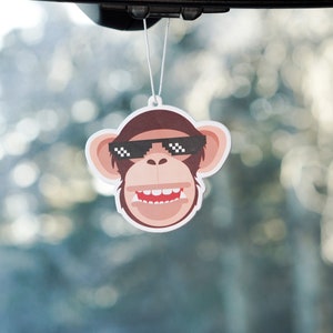 Cool Monkey Scented Air Freshener, Car Air Freshener, Car Accessories, Car Charm, Car Ornament, Car Décor, Cute Car Freshener, Car Freshie