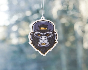 Cool Gorilla Scented Air Freshener, Funny Car Air Freshener, Car Accessories, Car Charm, Car Ornament, Car Décor, Car Freshie, Gift for him