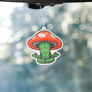 Meditation Mushroom Scented Air Freshener, Car Air Freshener, Car Accessories, Car Charm, Car Ornament, Car Décor, Cute Car Freshener