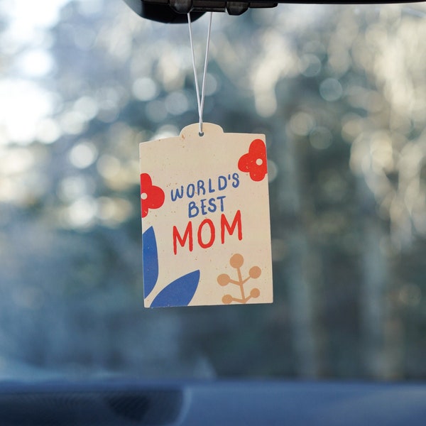 World's Best Mom Badge Scented Air Freshener, Car Air Freshener, Car Accessories, Mother's Day Gift, Gift for Her, Car Décor, Car Freshener