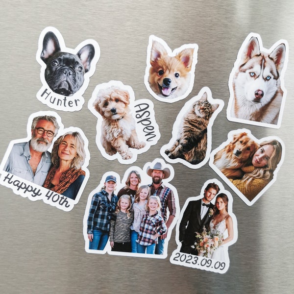 Custom Fridge Magnet, Die Cut Pet Magnets, Personalized Family Photo Magnets,Dog Cat Lover Gifts, Occasional Custom Printing Gift,Decorative