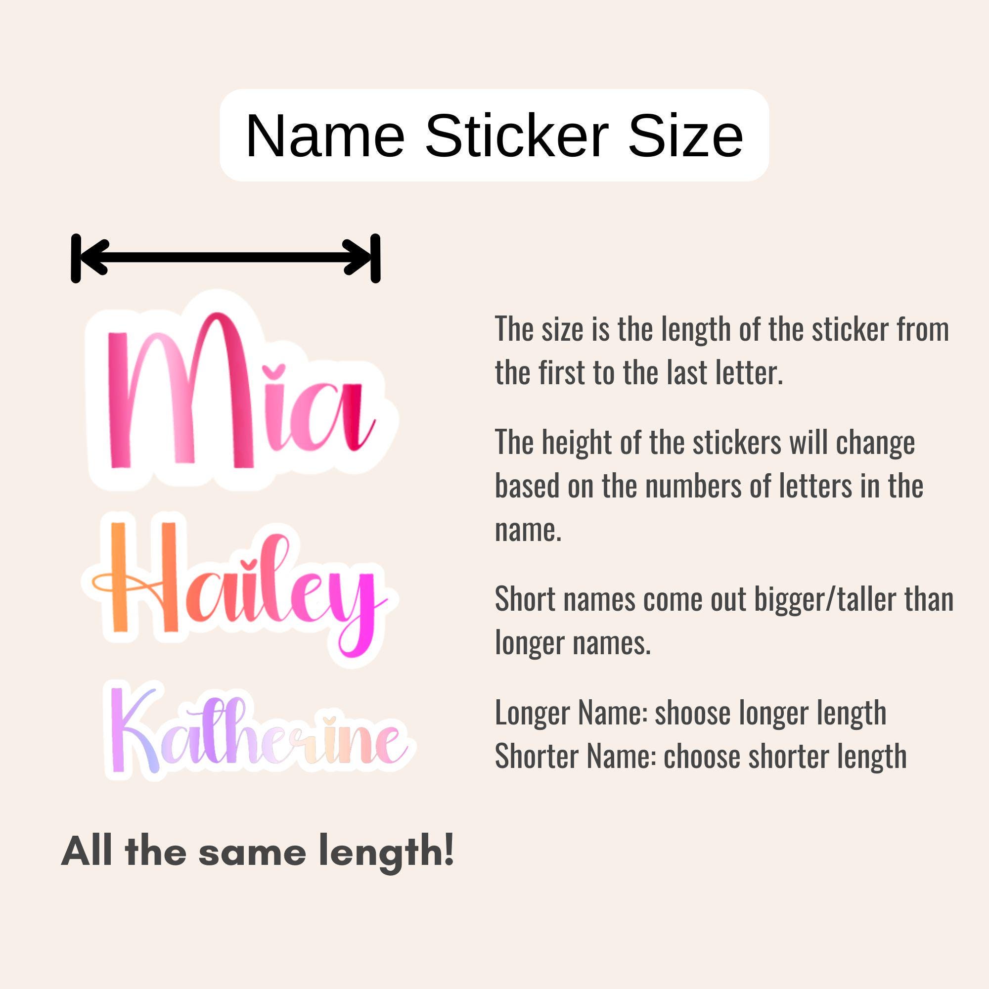 Retro Custom Name Sticker, Personalized Name Vinyl Sticker, Water ...