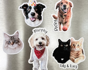 Custom Pet Magnets, Die Cut, Personalized Dog Cat Lover Gifts, Occasional Custom Printing Gift, Decorative Fridge Magnet, Pet memorial gift