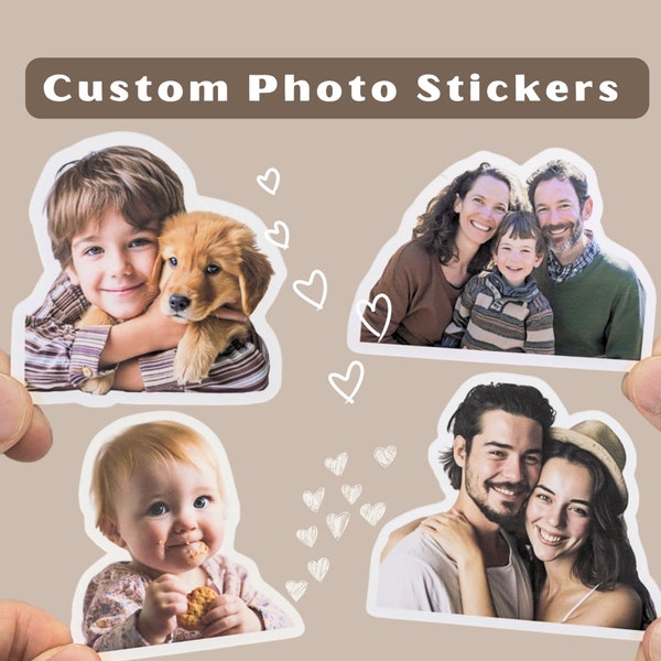 Custom Photo Sticker, Personalized Face Sticker, Die Cut Vinyl Waterproof, Personalized Gift, Portrait Sticker, Water Bottle Sticker Decal