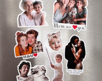Custom Die Cut Fridge Magnet, Personalized Family Photo Magnets, Occasional Custom Printing Gift, Wedding Favor, Birthday Gift, Decorative