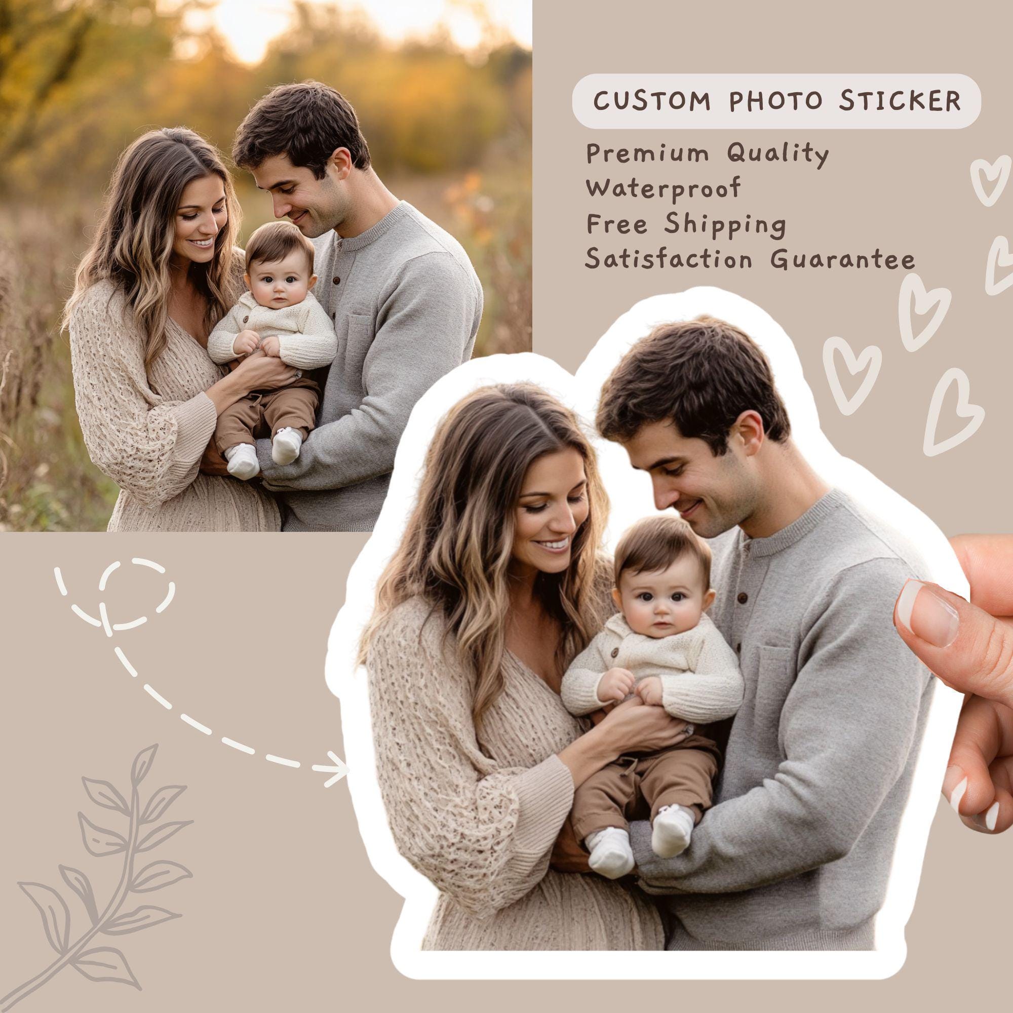Custom Photo Sticker, Personalized Face Sticker, Die Cut Vinyl ...