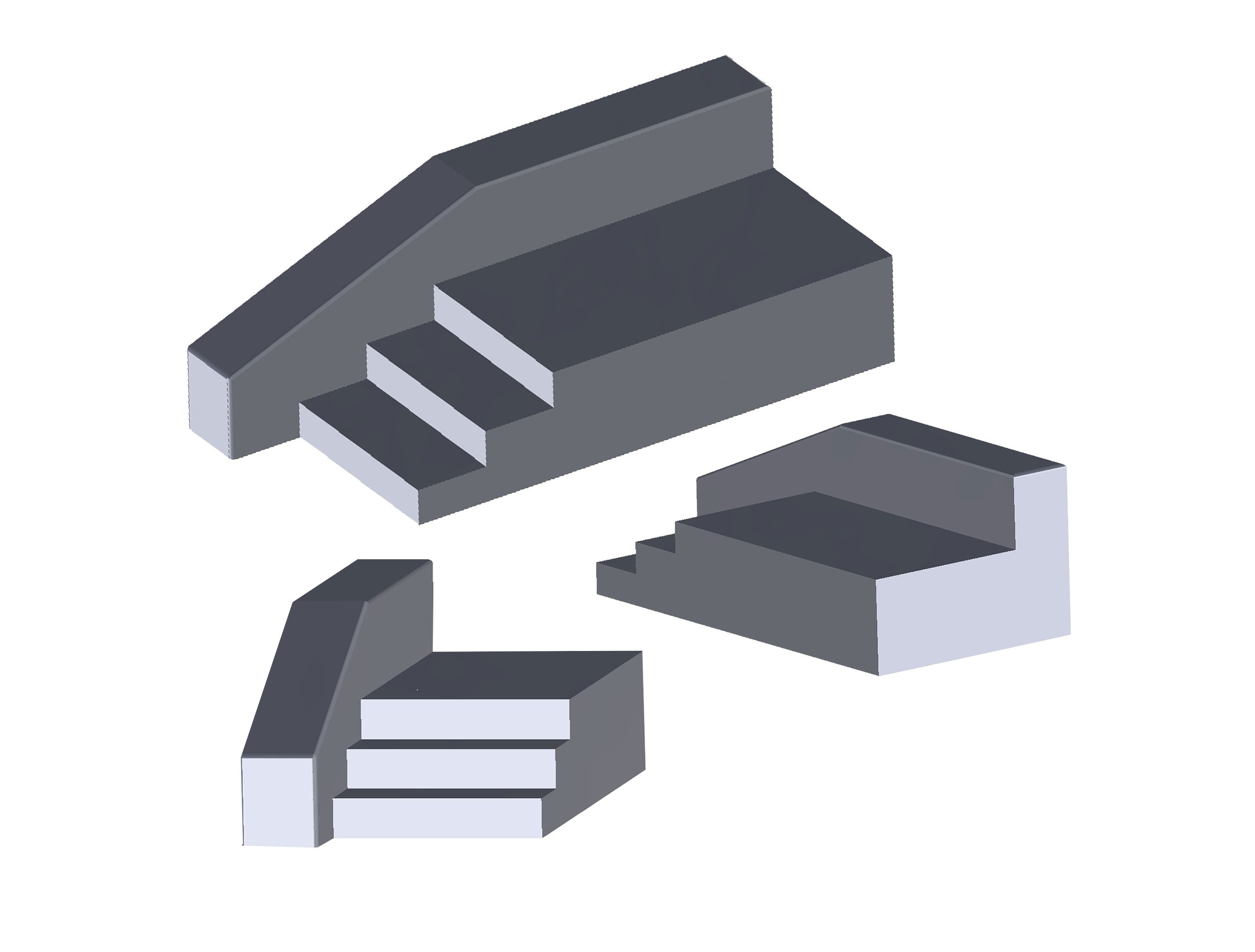 3 STAIR OBSTACLE STL 3D Print Your Own Fingerboard Obstacle 3 Stair