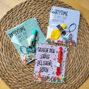 Mini Geburtstagsset/ Party to go/ Happy Birthday/ Geburtstagskarte/ eine Kleinigkeit/ lustige Überraschung/ Glückwunschkarte
