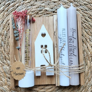 Individual wedding gift | Gift set with candles, candle holder and heart optional | Pendant can be personalized | Cash gift