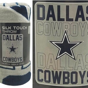 Dallas Cowboys Northwest Plush Raschel Gray Blanket Throw