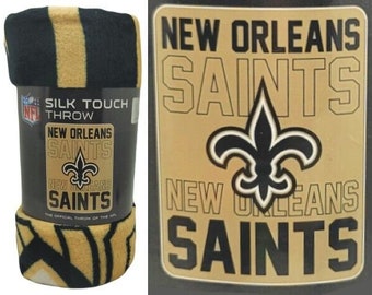 New Orleans Saints Northwest Plush Raschel Blanket Throw