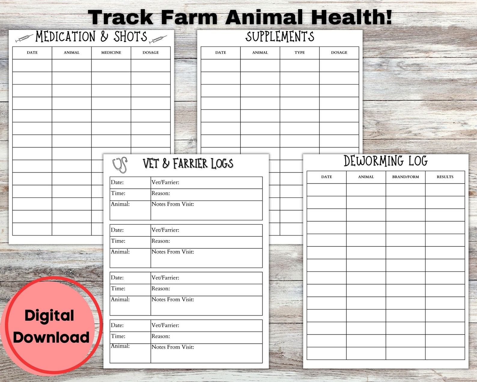 Farm Planner, Printable Homestead Planner, Ranching Planner, Farming ...