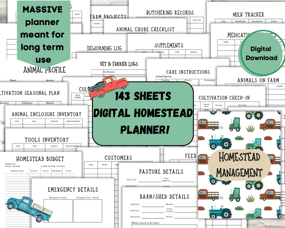 HUGE Generic Farm Planner, Printable Homestead Planner, Ranching ...