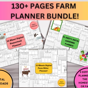 Pro Farm Bundle! Over 130 Pages! Digital Farm Planner Bundle! Farm Planner, Homestead Planner, Gardening Planner, Printable Planners Bundle!