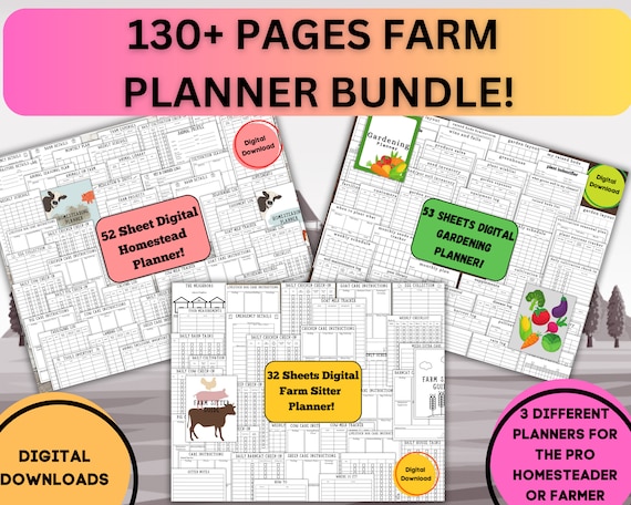 Farm Planner Bundle: Homestead, Gardening, Farm Sitter (Digital Download)