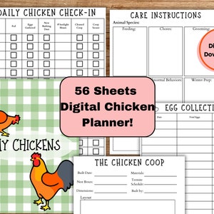 Chicken Tracker, Printable Chicken Planner, Homestead Planner, Chicken Journal, Chicken Care, Gardening Planner, Farming, Egg Tracker