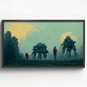 Wächter Stalker | Sci Fi Fantasy Art | Computergeneriertes Kunstwerk | Kosmische Horror Landschaft | Frame TV + Desktop Art | Digitaler Download