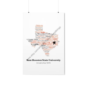 SHSU Wall Decor / Grad and Alumni Gift / Sam Houston University decoración de pared / Regalos universitarios / College Decor / SHSU Decor / Descarga digital