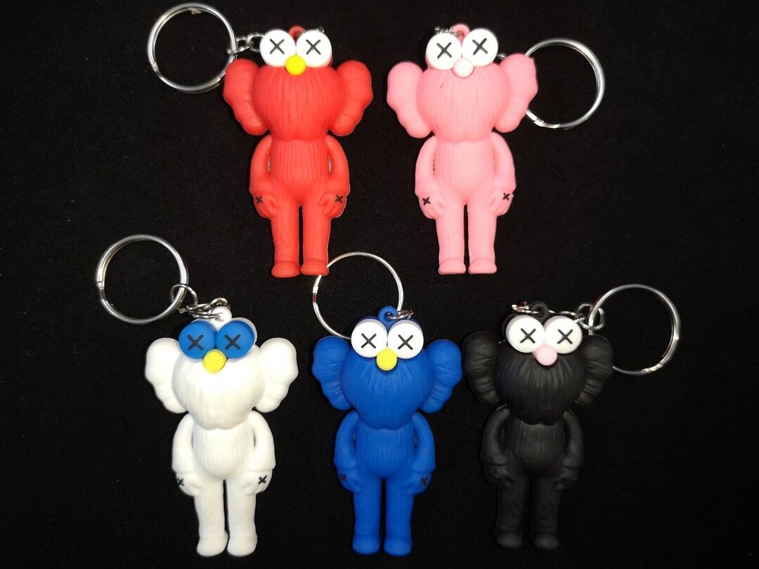 Cartoon Gift KAWS Keychains Rubber Model Toy Keychain Etsy