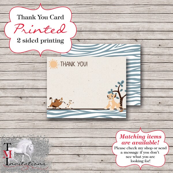 Lion King Baby Shower Thank You Cards Etsy