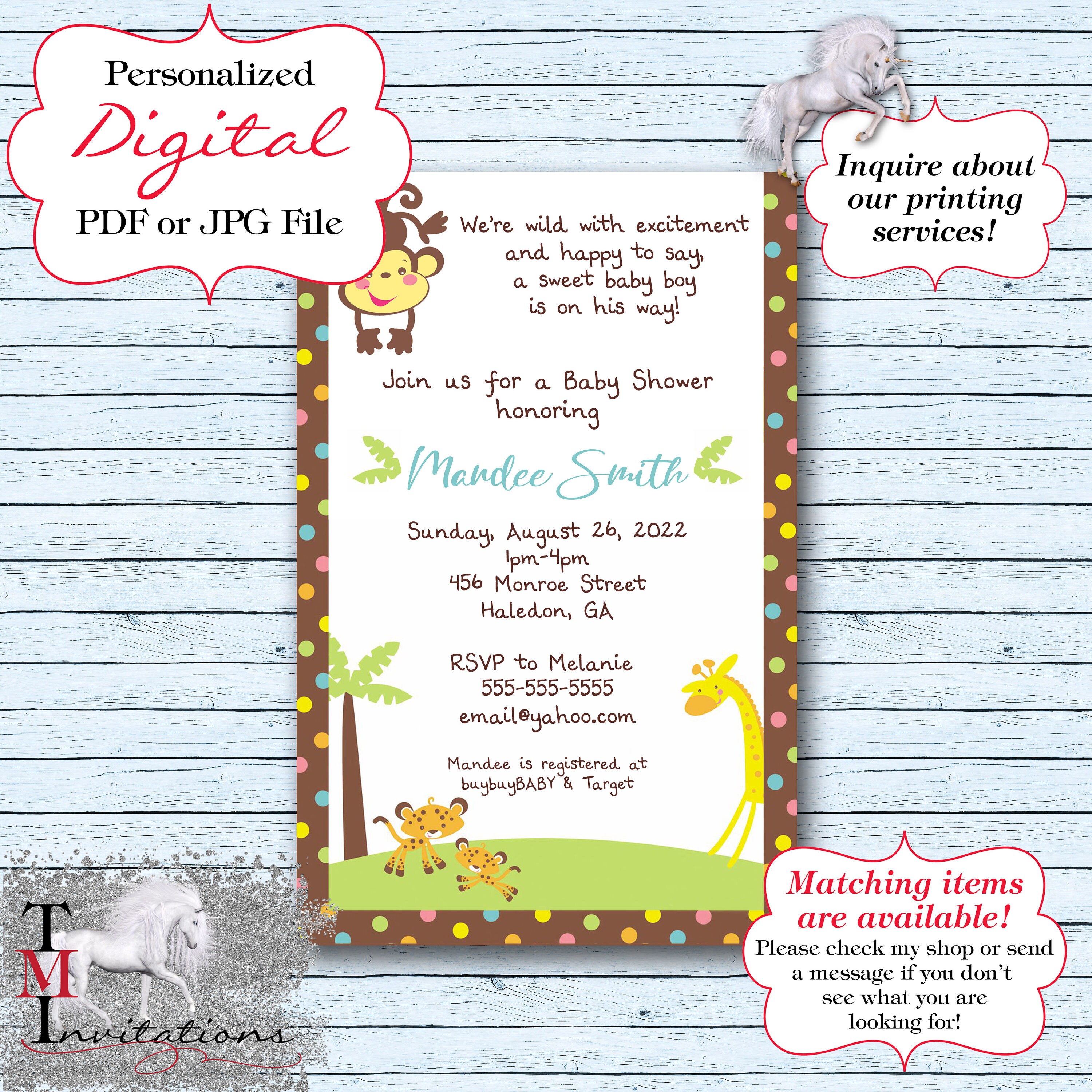 Fisher Price Baby Shower Jungle Theme