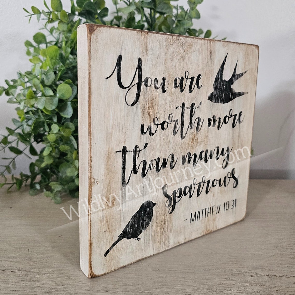 You Are Worth More Than Many Sparrows. Scripture, Home Decor, Wood Sign ...