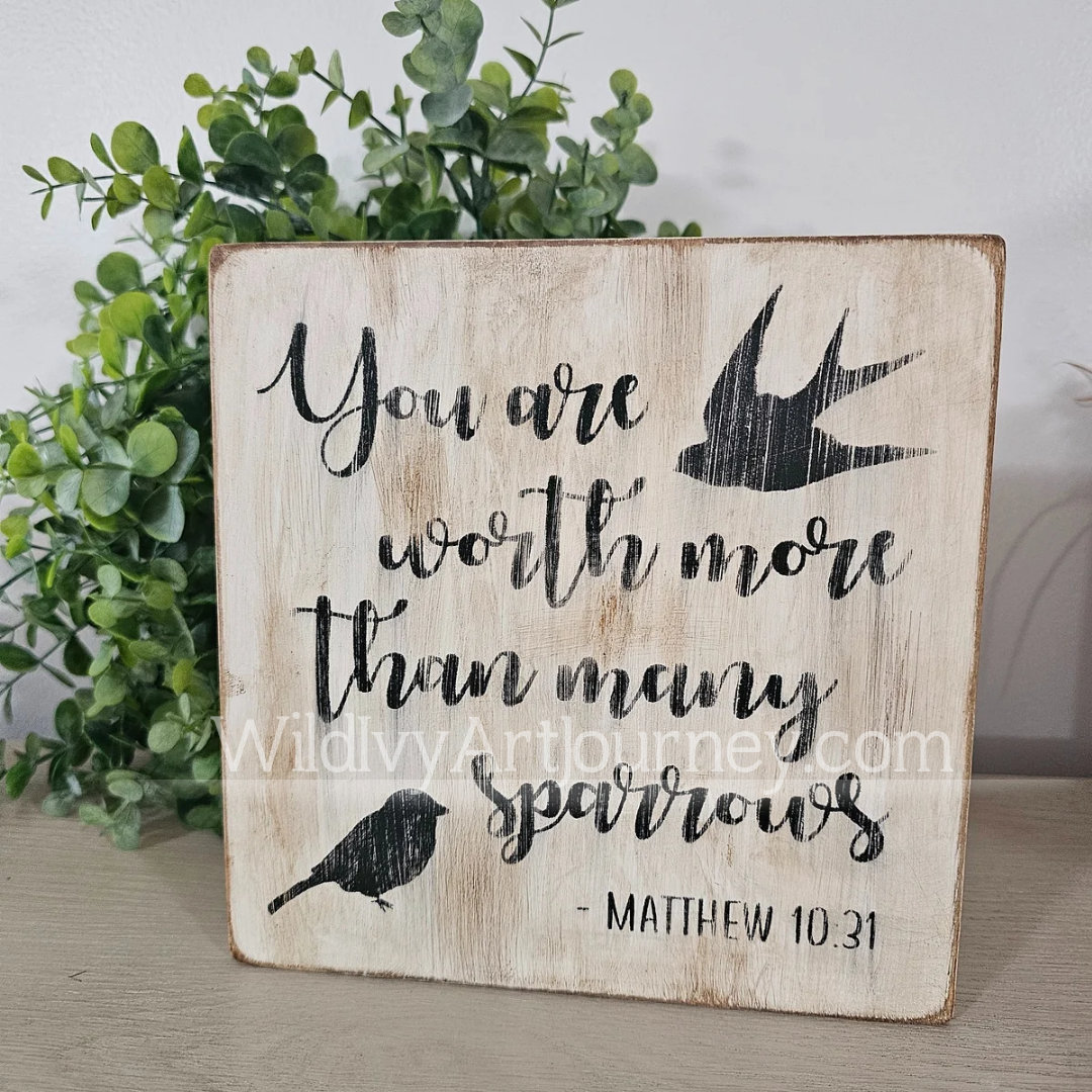 You Are Worth More Than Many Sparrows. Scripture, Home Decor, Wood Sign ...