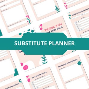 Editable Substitute Teacher Binder | Printable Emergency Sub Plans | Instant Download Sub Binder | Canva Template + PDF