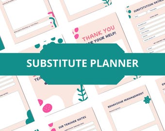 Editable Substitute Teacher Binder | Printable Emergency Sub Plans | Instant Download Sub Binder | Canva Template + PDF