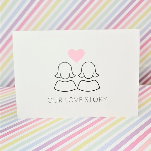 WLW Lesbian Love Story Greeting Card