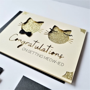 Cat Themed Bride & Groom Wedding Engagement Card