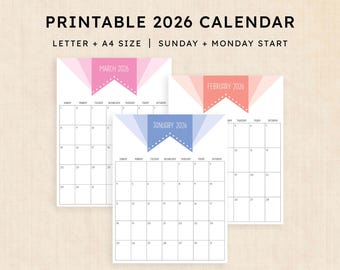Ausdruckbarer Kalender 2026 · Superhero Soul