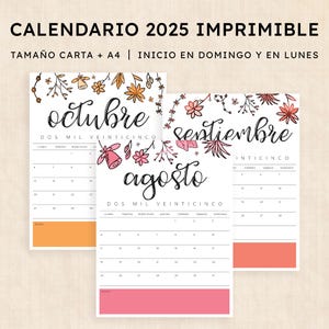 Calendario 2025 para imprimir · PDF de 12 páginas · Pixie Prairie