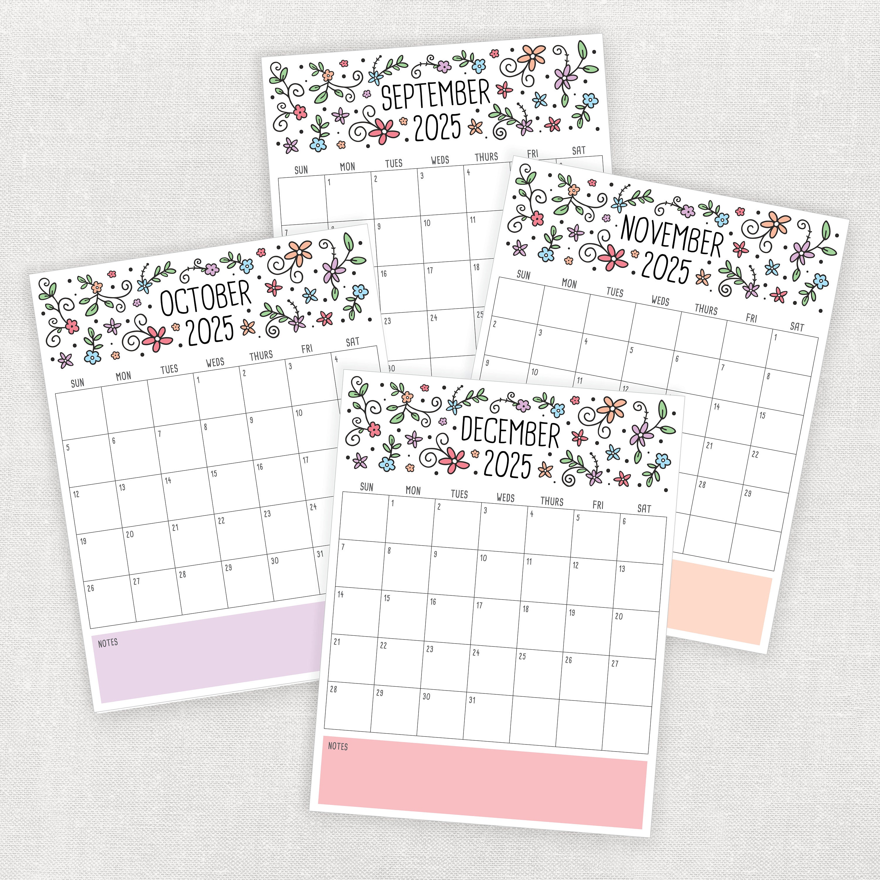 Printable 2025 Calendar - Etsy