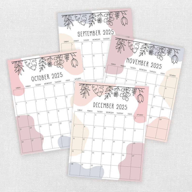 Printable 2025 Calendar - Etsy